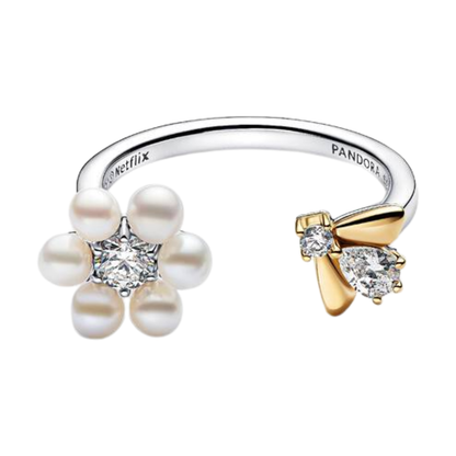 ANILLO PANDORA BRIDGERTON ABIERTO ABEJA Y FLOR PLATA .925 ZOCALO ONLINE