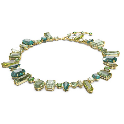 COLLAR GEMA CRISTALES COMPLETO MULTI COLOR SWAROVSKI VERDE + KIT DE REGALO