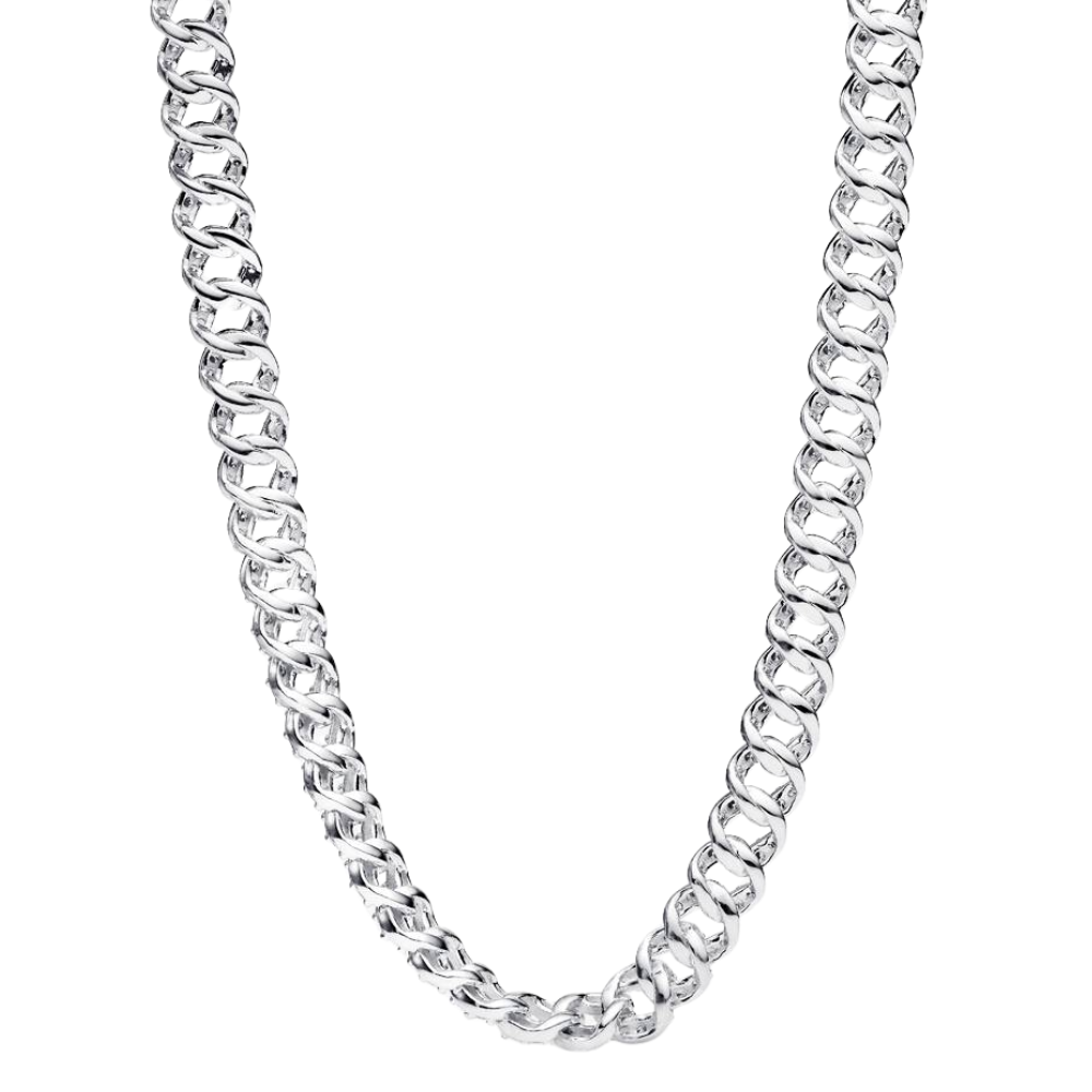 COLLAR PANDORA CUBANO CADENA PAVE ESLABONES PLATA .925 ZOCALO ONLINE