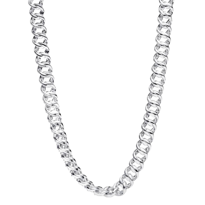 COLLAR PANDORA CUBANO CADENA PAVE ESLABONES PLATA .925 ZOCALO ONLINE
