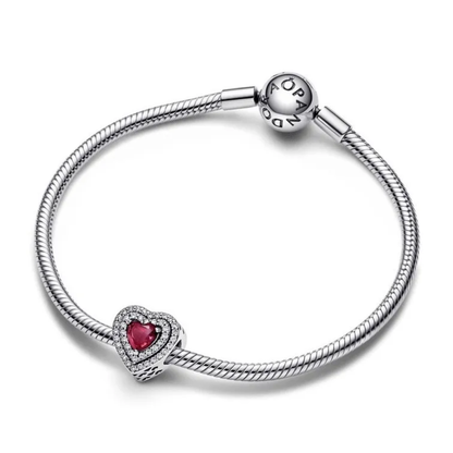 CHARM PANDORA CORAZON TIMELESS RELUCIENTE ROJO .925