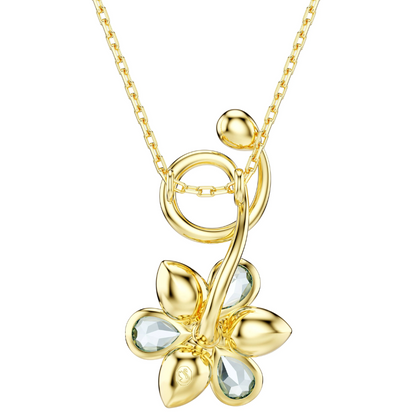 COLLAR COLGANTE SWAROVSKI FLORERE FLOR IDYLLIA AZUL ORO CRISTALES + KIT DE REGALO