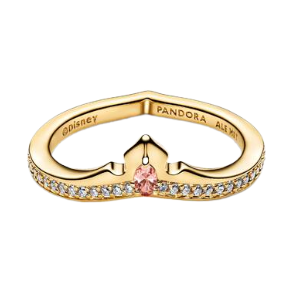 ANILLO PANDORA AURORA TIARA DISNEY PRINCESA ORO 14K .925 ZOCALO ONLINE