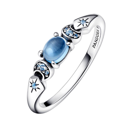 PANDORA RAISED HEART PROMISE RING NAVY BLUE + GIFT KIT 