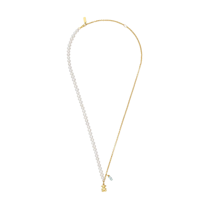 COLLAR TOUS DIJE ORO OSO TEDDY BEAR PERLAS TOPACIO BOLD BEAR PLATA .925 Y ORO 18K ZOCALO ONLINE