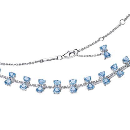 COLLAR PANDORA BRIDGERTON LAZO AZUL PLATA .925 ZOCALO ONLINE