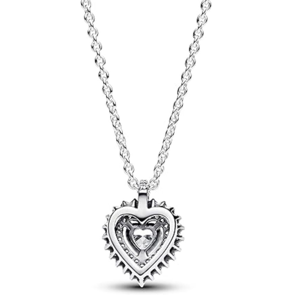 COLLAR CORAZON TIMELESS HALO PLATA .925