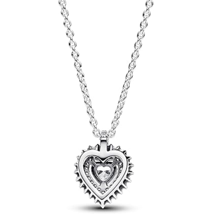 COLLAR CORAZON TIMELESS HALO PLATA .925