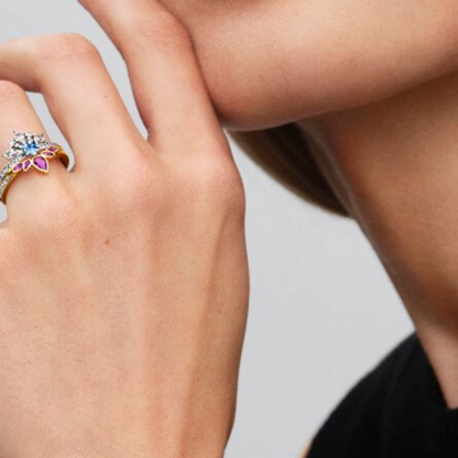 PANDORA RAISED HEART PROMISE RING NAVY BLUE + GIFT KIT 