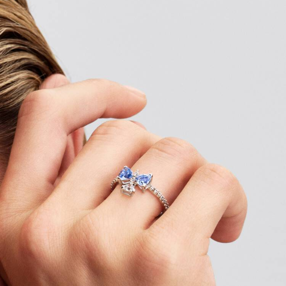 ANILLO PANDORA LAZO AZUL BRIDGERTON PLATA .925 MOÑO ZOCALO ONLINE