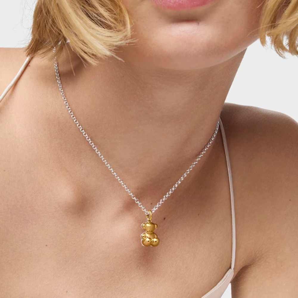 COLLAR DIJE ORO OSO TEDDY BEAR BOLD BEAR PLATA .925 ZOCALO ONLINE