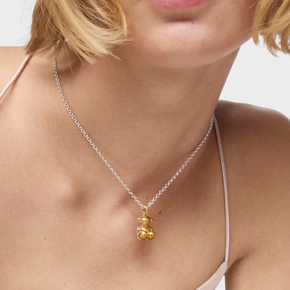 COLLAR DIJE ORO OSO TEDDY BEAR BOLD BEAR PLATA .925 ZOCALO ONLINE