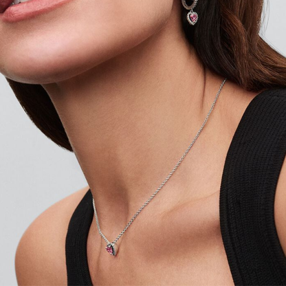PANDORA SOARING HEART PINK NECKLACE + GIFT KIT 