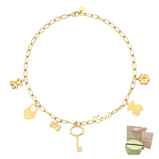 COLLAR TOUS DIJE ORO OSO TEDDY BEAR BICOLOR Y MOTIVOS CHARMING ZOCALO ONLINE