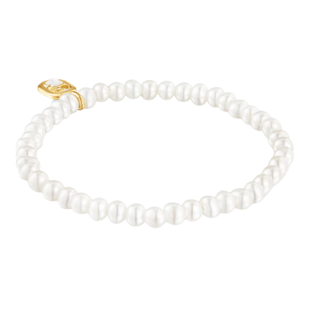PULSERA BRAZALETE TOUS ELASTICA NACAR ORO 18K PLATA CAMILLE ZOCALO ONLINE