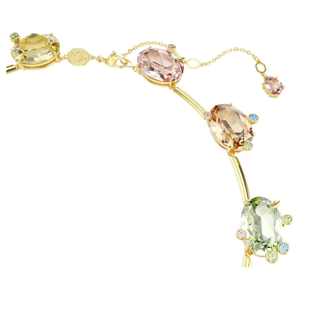 COLLAR GEMA CRISTALES COMPLETO MULTI COLOR SWAROVSKI + KIT DE REGALO