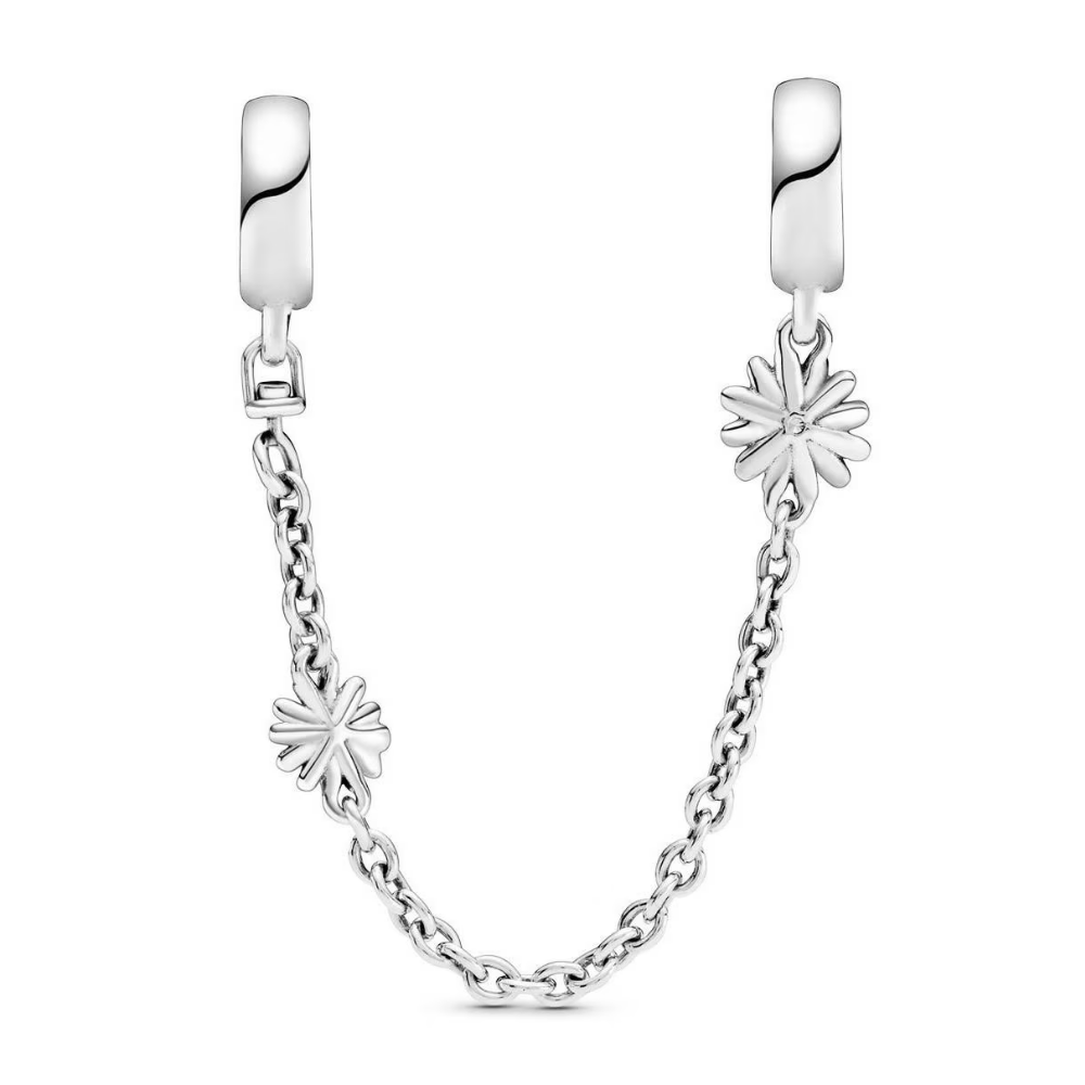 CHARM CADENA DE SEGURIDAD MARGARITA FLOR PANDORA PLATA .925 ZOCALO ONLINE