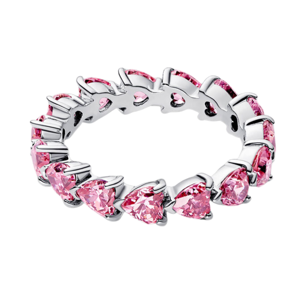 PANDORA RAISED HEART PROMISE RING NAVY BLUE + GIFT KIT 