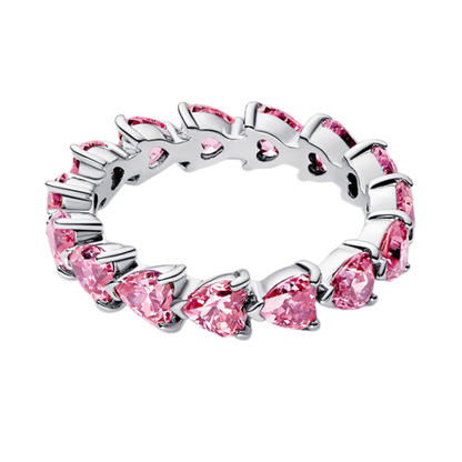 PANDORA RAISED HEART PROMISE RING NAVY BLUE + GIFT KIT 