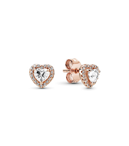 Set Pandora Rose Gold Anillo + Collar + Aretes Corazón