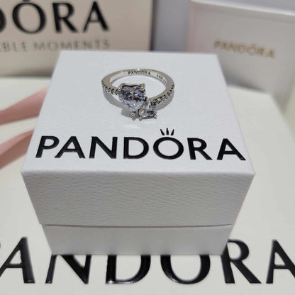 PANDORA DOUBLE HEART RING S925