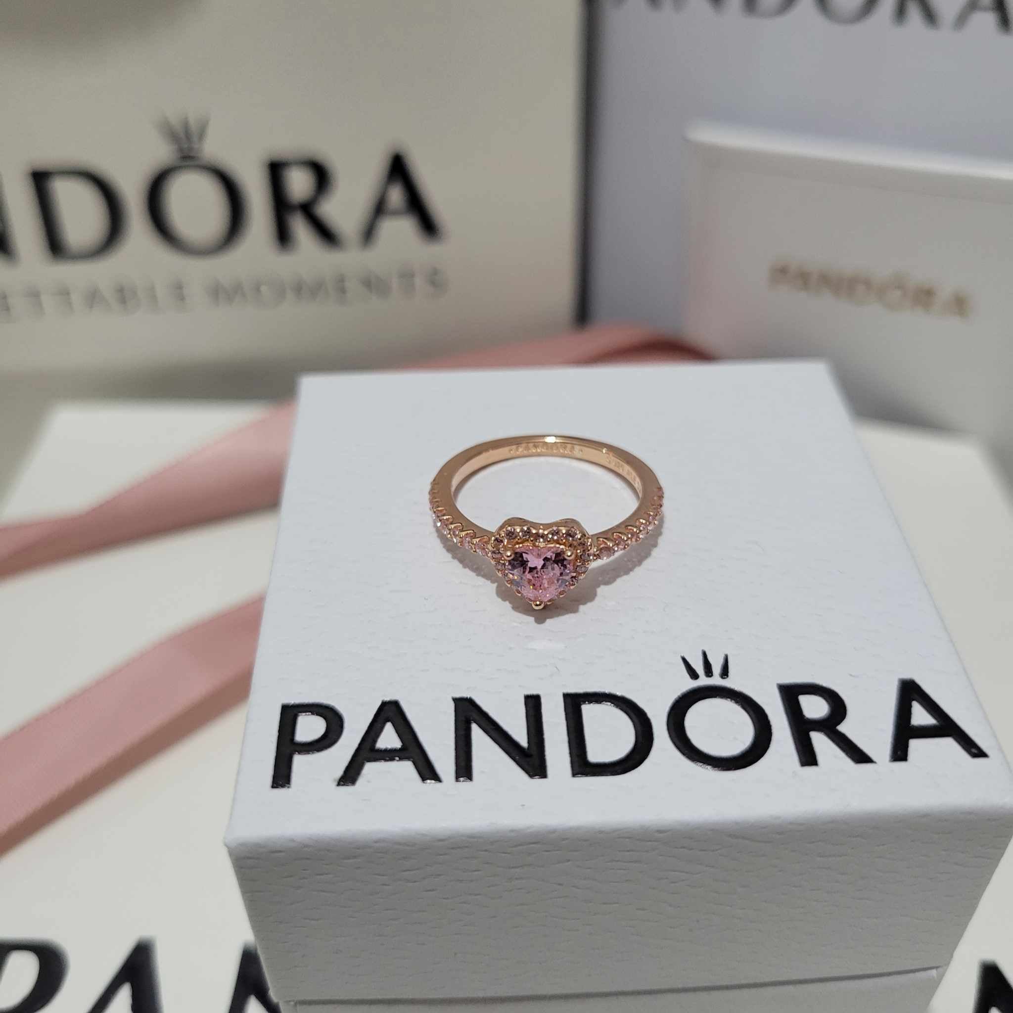 DAZZLING HEART RING PANDORA ROSE GOLD