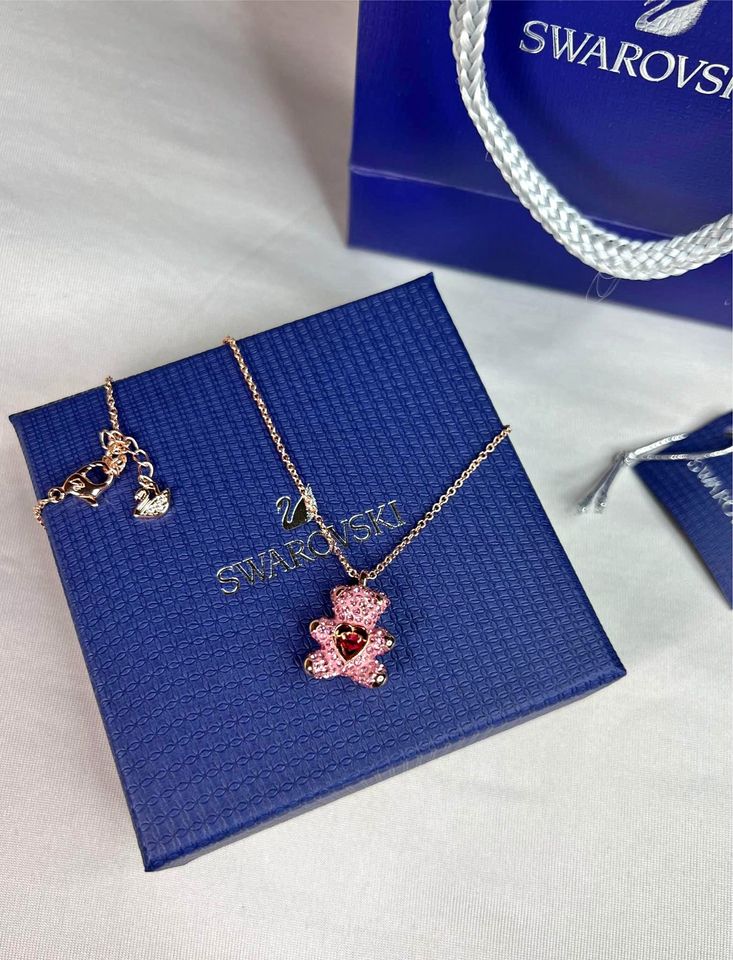 COLLAR TEDDY BEAR OSO SWAROVSKI ROSE GOLD