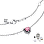COLLAR PANDORA CORAZON ELEVADO ROSA PLATA .925 + KIT DE REGALO