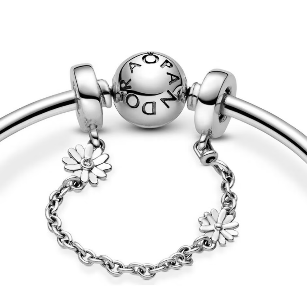 CHARM CADENA DE SEGURIDAD MARGARITA FLOR PANDORA PLATA .925 ZOCALO ONLINE