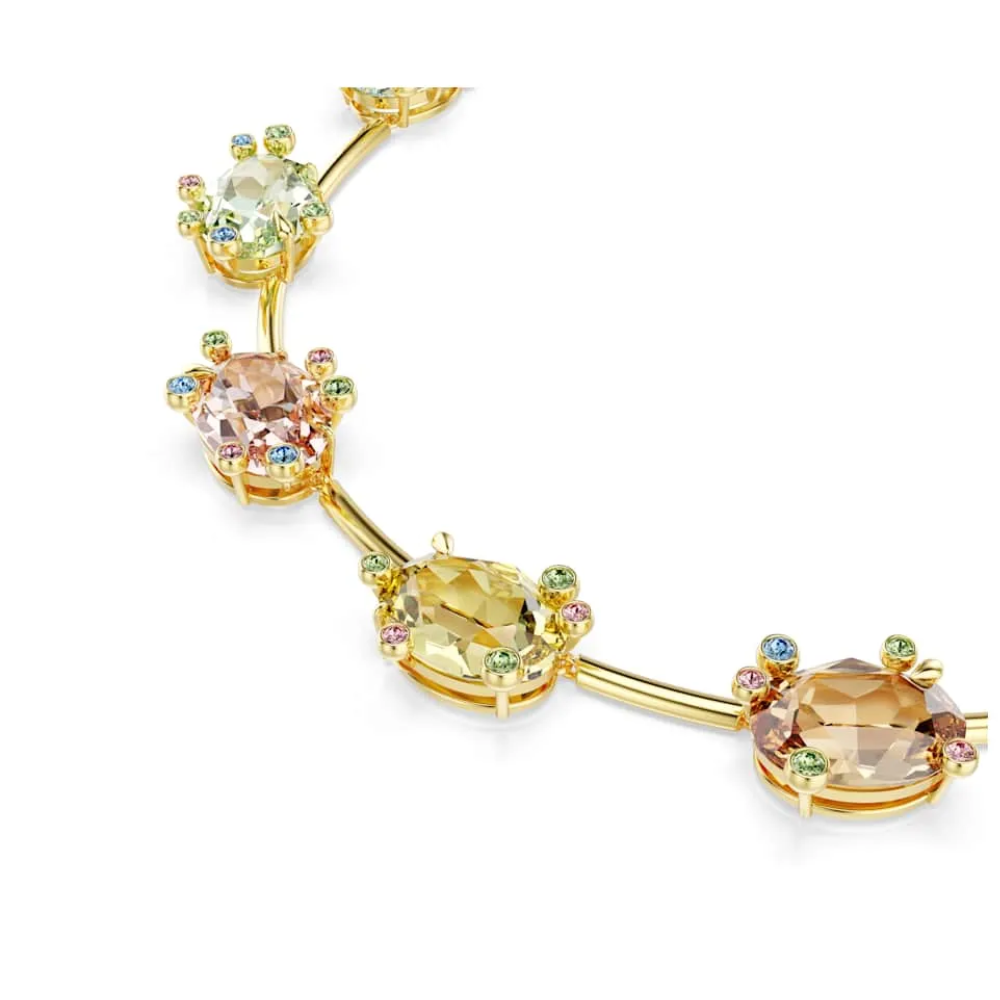 COLLAR GEMA CRISTALES COMPLETO MULTI COLOR SWAROVSKI + KIT DE REGALO