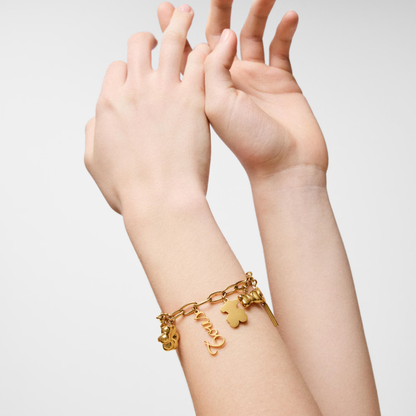 PULSERA BRAZALETE TOUS CADENA DE ACERO BICOLOR Y MOTIVO OSO CHARM (Copia) ZOCALO ONLINE