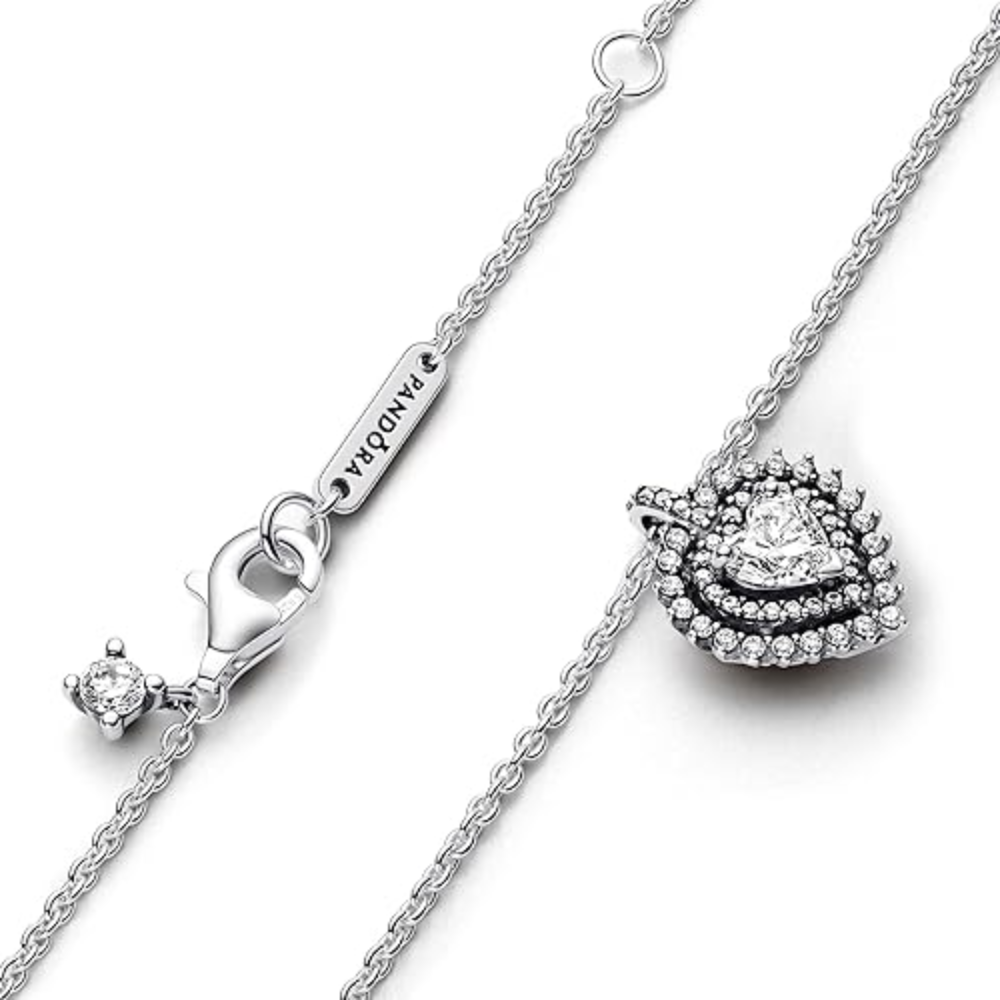 COLLAR CORAZON TIMELESS HALO PLATA .925