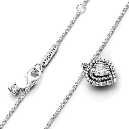 COLLAR CORAZON TIMELESS HALO PLATA .925