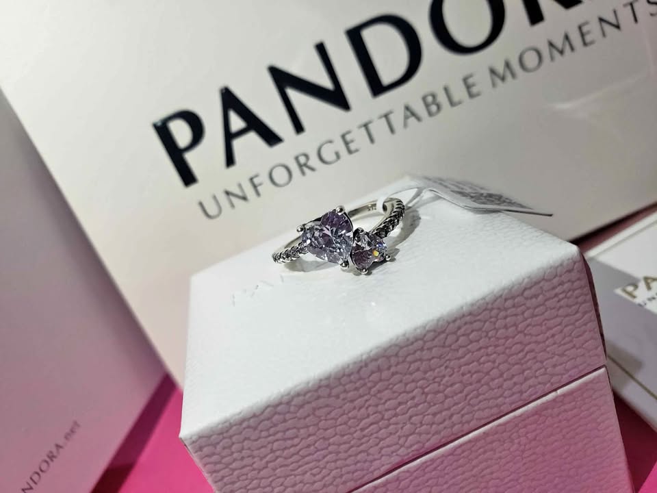 PANDORA DOUBLE HEART RING S925