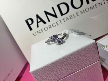 PANDORA DOUBLE HEART RING S925