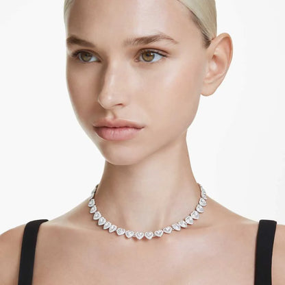 SET CONJUNTO COLLAR + PULSERA + ARETES SWAROVSKI ARIANA GRANDE CORAZONES
