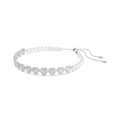 COLLAR CHOKER SWAROVSKI ARIANA GRANDE  PERLAS CORAZONES + KIT DE REGALO
