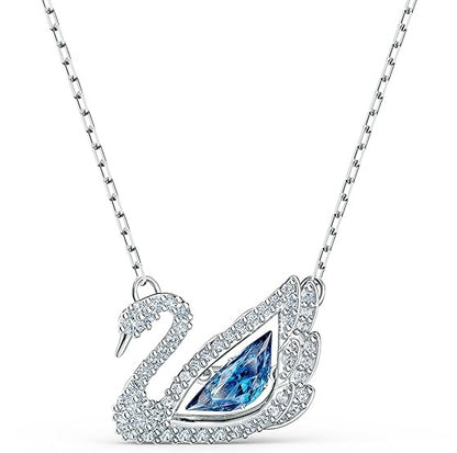 COLLAR SWAROVSKI DANCING SWAN AZUL CISNE RODIO + KIT DE REGALO