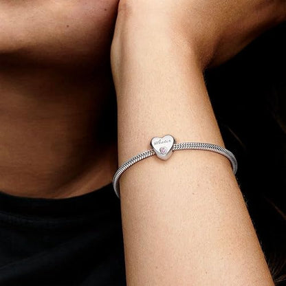 CHARM PANDORA SISTER HERMANA CORAZON AMOR PLATA 925