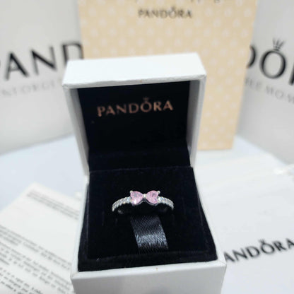 ANILLO PANDORA LAZO MOÑO ROSA PLATA .925 ACCESORIOS
