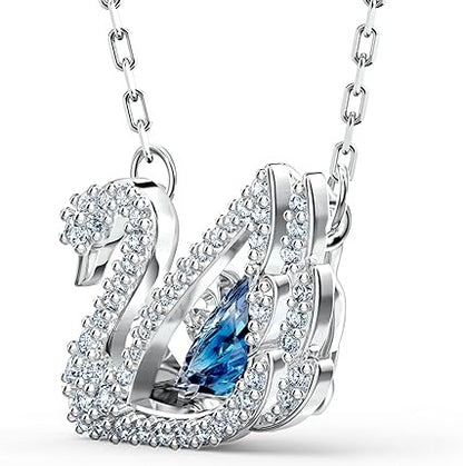 COLLAR SWAROVSKI DANCING SWAN AZUL CISNE RODIO + KIT DE REGALO