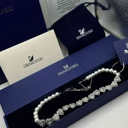 SWAROVSKI ARIANA GRANDE PEARL HEART CHOKER NECKLACE + GIFT KIT 