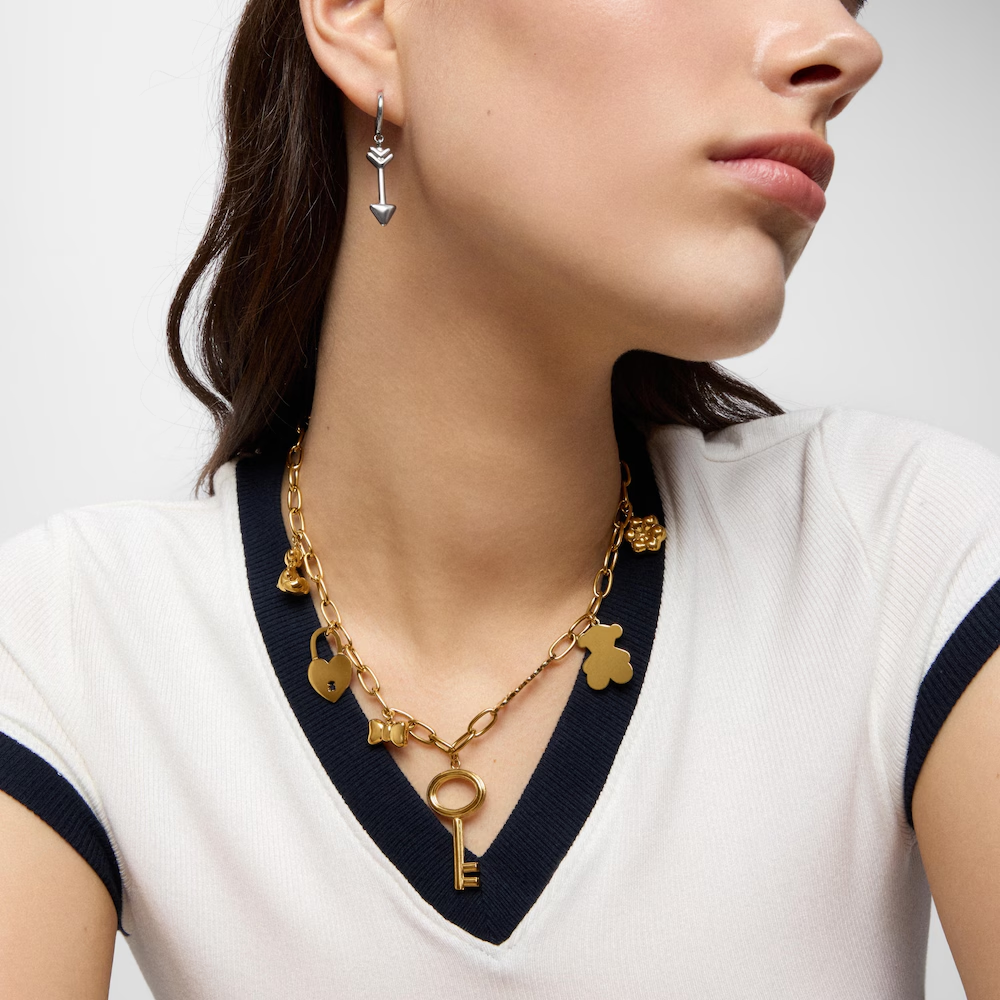 COLLAR TOUS DIJE ORO OSO TEDDY BEAR BICOLOR Y MOTIVOS CHARMING ZOCALO ONLINE
