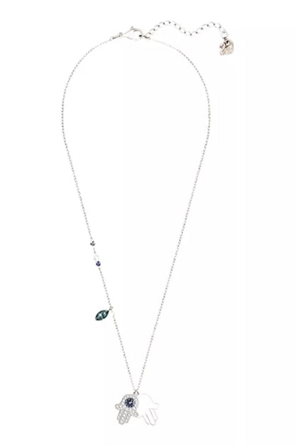 COLLAR SWAROVSKI DIJE COLGANTE MANO DE FATIMA HAMSA MISTICO + KIT DE REGALO