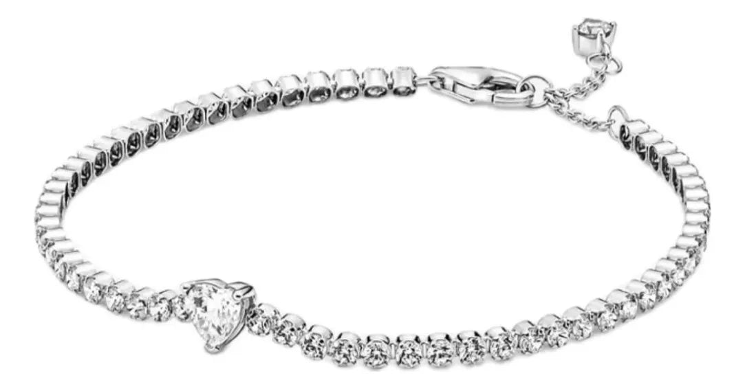 PULSERA TENIS CORAZÓN BRILLANTE PLATA 925 PANDORA - ZOCALO ONLINE