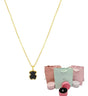 SWAROVSKI FLORERE IDYLLIA FLOWER PENDANT NECKLACE BLUE GOLD CRYSTALS + GIFT KIT 