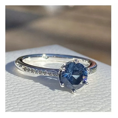 Anillo Pandora Corona Deslumbrante Azul Incluye Kit De Regalo