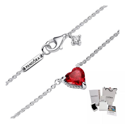 LOVE PANDORA S 925 RED HEART NECKLACE