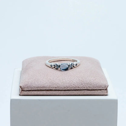 PANDORA RAISED HEART PROMISE RING NAVY BLUE + GIFT KIT 