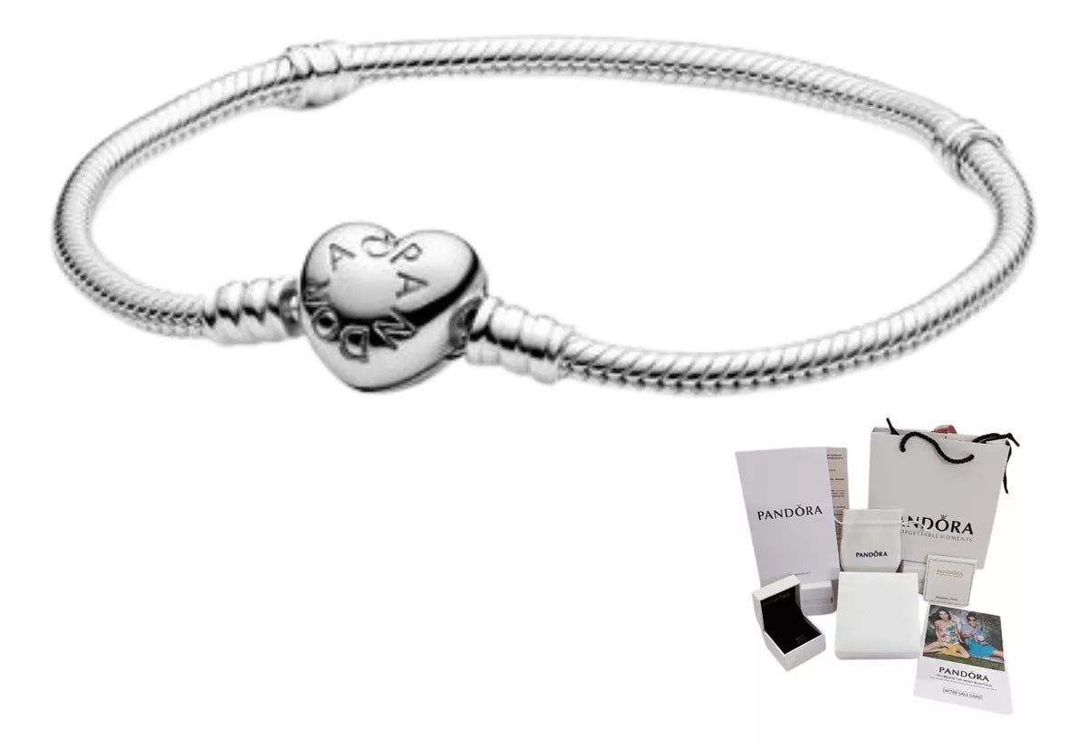 PANDORA S925 HEART SNAKE BRACELET